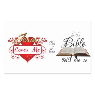 Jesus Loves Me, This I know ... Rectangular Sticker