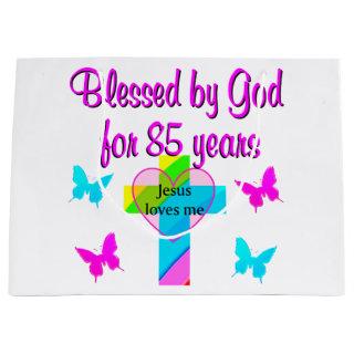 JESUS LOVES THIS 85 YEAR OLD CROSS DESIGN LARGE GIFT BAG