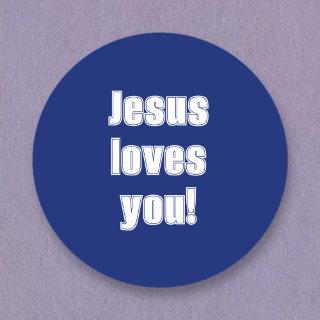 Jesus loves you! classic round sticker