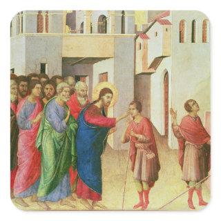 Jesus Opens the Eyes of a Man Born Blind, 1311 Square Sticker