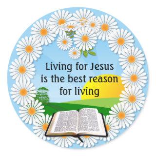 Jesus the best reason for living classic round sticker
