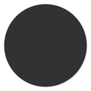 Jet Black Solid Color Classic Round Sticker