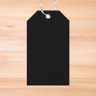 Jet Black Solid Color Gift Tags