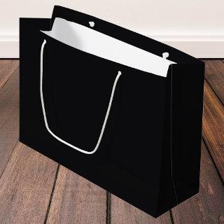 Jet Black Solid Color Large Gift Bag