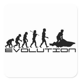 Jet Ski Skiing Water Sport Evolution Art Square Sticker