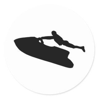 Jetski Classic Round Sticker