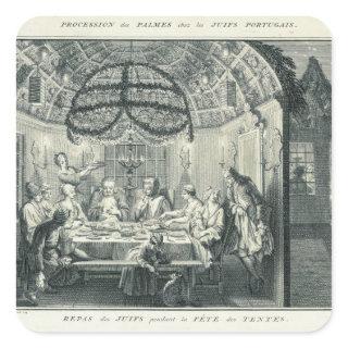 Jewish Meal During the Feast of the Tabernacles, i Square Sticker