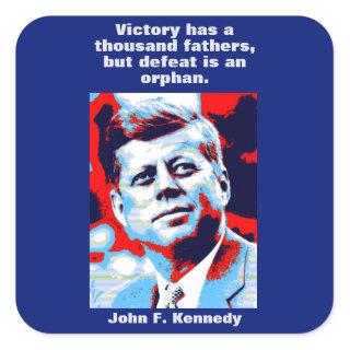 JFK John F. Kennedy Quote Motivational Inspiration Square Sticker