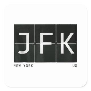 JFK New York Retro Airport Code Design World Trave Square Sticker