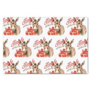 Jingle All the Way Christmas Farm Donkey Tissue Paper