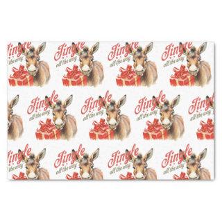 Jingle All the Way Christmas Farm Donkey Tissue Paper