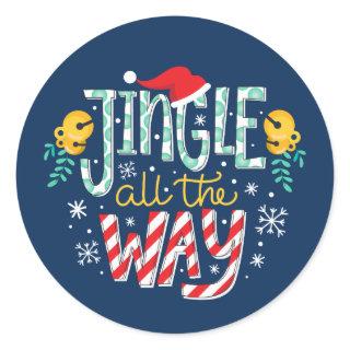 Jingle all the way classic round sticker