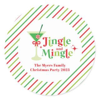 Jingle and Mingle Christmas Party Classic Round Sticker