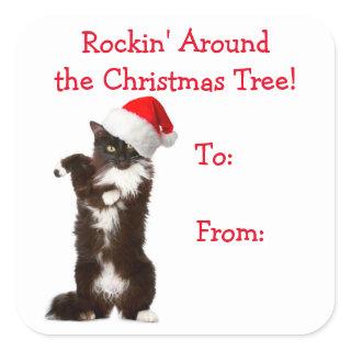 Jingle Bell Rock Cat Gift Stickers