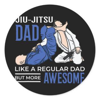 Jiu Jitsu Dad Awesome Cool Combat BJJ MMA Daddy Classic Round Sticker