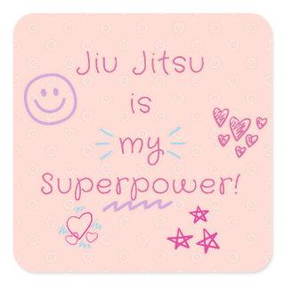 Jiu Jitsu is My Superpower! pink sticker design