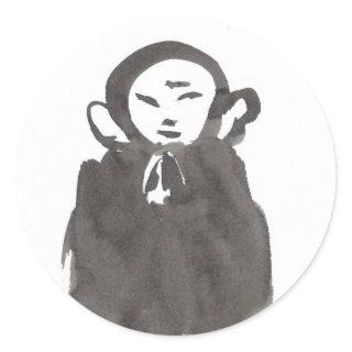 Jizo the Monk in Meditation Stickers