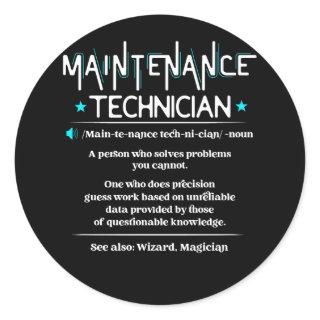 Job Definition Funny Maintenance Technician Engine Classic Round Sticker