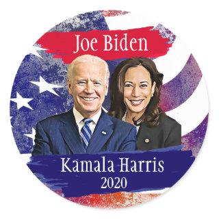 Joe Biden and Kamala Harris 2020 Election Classic Round Sticker