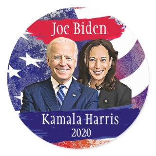 Joe Biden and Kamala Harris 2020 Election Classic Round Sticker