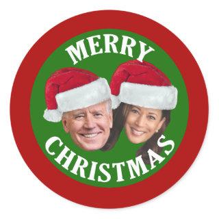 Joe Biden Kamala Harris 2020 w/ Santa Hats - Red Classic Round Sticker
