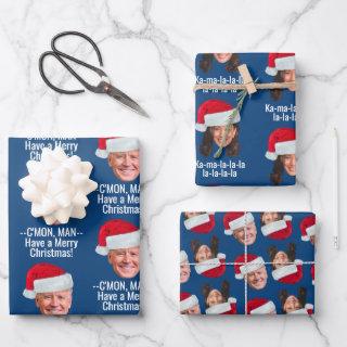 Joe Biden Kamala Harris Santa Hat Funny Christmas  Sheets