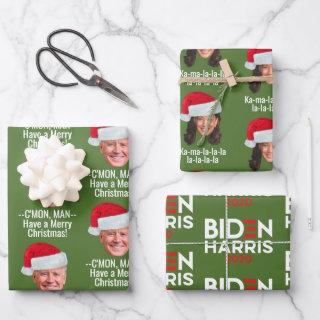 Joe Biden Kamala Harris Santa Hat Merry Christmas  Sheets