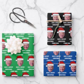 Joe Biden Santa Hat C'mon Man Green Christmas  Sheets