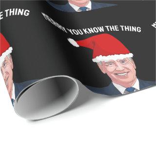 JOE BIDEN WEARING SANTA HAT THE THING WRAPPING PAP