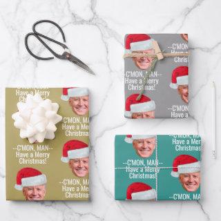 Joe Biden with Santa Hat - C'mon Man Funny  Sheets