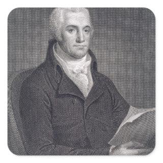 Joel Barlow (1754-1812), engraved by Asher Brown D Square Sticker
