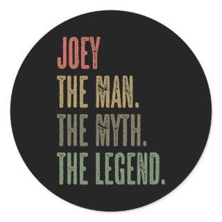 JOEY the Man the Myth the LEGEND FUNNY Mens Boys Classic Round Sticker