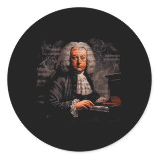 Johann Sebastian Bach Music Composer Piano Classic Round Sticker