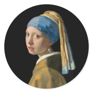 Johannes Vermeer - Girl with a Pearl Earring Classic Round Sticker