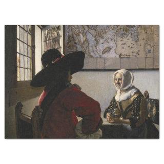 Johannes Vermeer - Officer with a Laughing Girl Tissue Paper