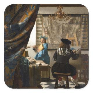 Johannes Vermeer - The Allegory of Painting Square Sticker