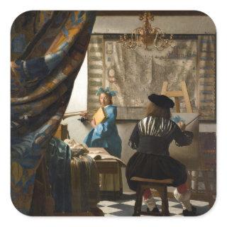 Johannes Vermeer - The Allegory of Painting Square Sticker