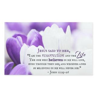 John 11:25 I am the Resurrection and Life, Easter Rectangular Sticker