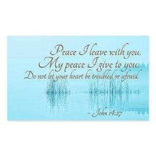 John 14:27 Jesus Words, "Peace I leave with you," Rectangular Sticker