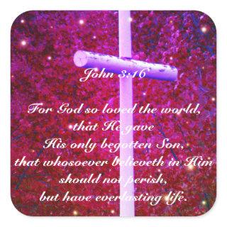 John 3:16 Christian Cross Firefly Sticker