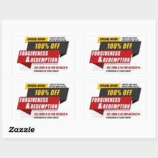 John 3:16 Forgiveness & Redemption Special Offer  Rectangular Sticker