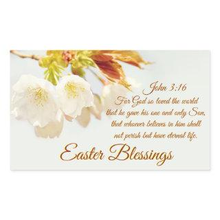 John 3:16 God so loved the world, Easter Rectangular Sticker