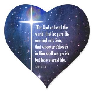 John 3:16 heart sticker