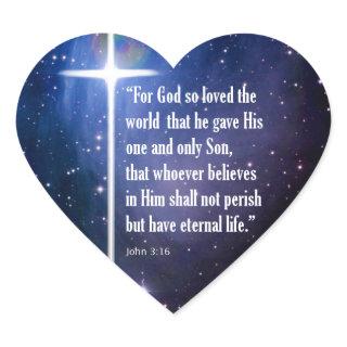 John 3:16 heart sticker