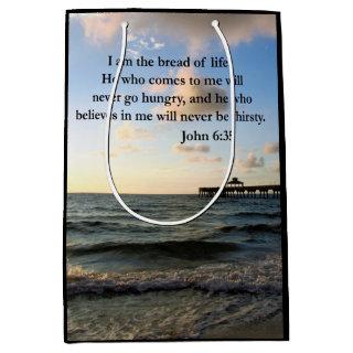 JOHN 6:35 OCEAN PHOTO MEDIUM GIFT BAG