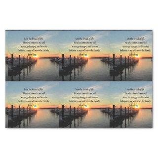 JOHN 6:35 SERENE SUNSET PHOTO DESIGN TISSUE PAPER