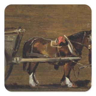 John Constable | A Farm Cart with two Horses in Ha Square Sticker