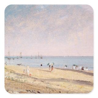 John Constable | Brighton Beach (oil on canvas) Square Sticker