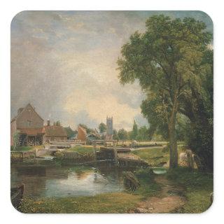 John Constable | Dedham Lock and Mill, 1820 Square Sticker