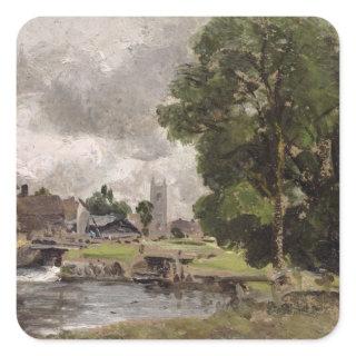 John Constable | Dedham Lock and Mill Square Sticker